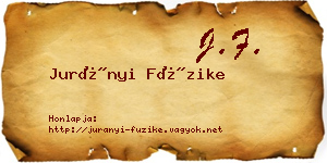 Jurányi Füzike névjegykártya